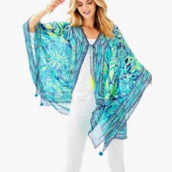 Lilly Pulitzer Anya Bright Navy Kimono